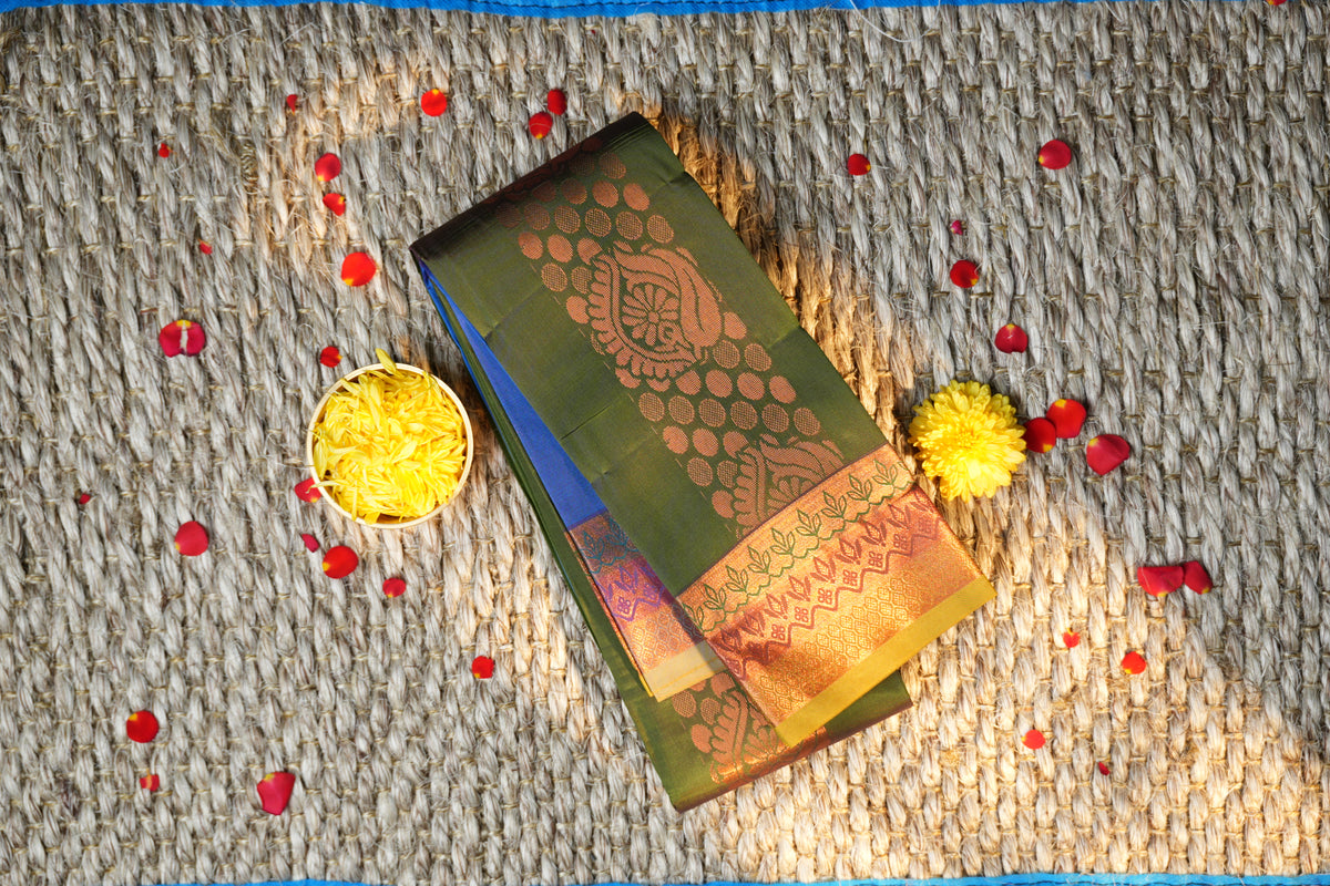 Elampillai Soft silk self butta Saree