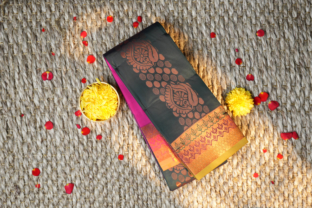 Elampillai Soft silk self butta Saree