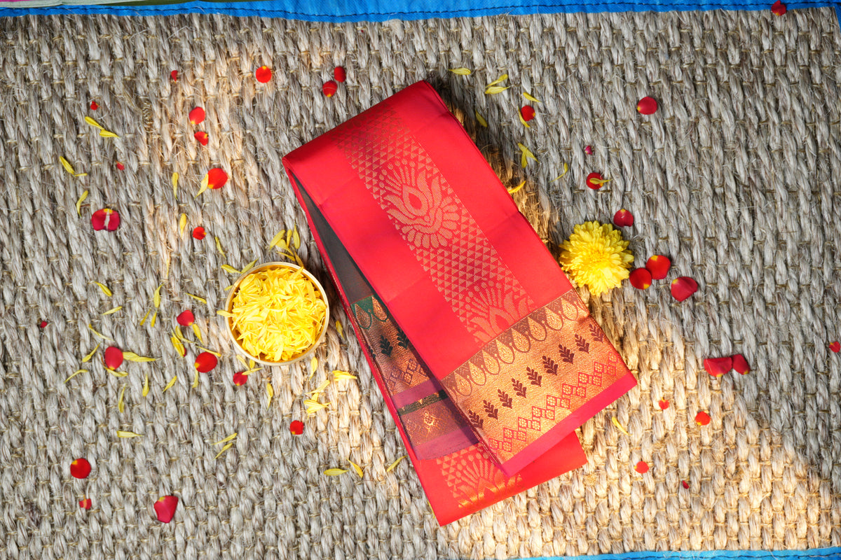 Elampillai Soft silk self butta Saree