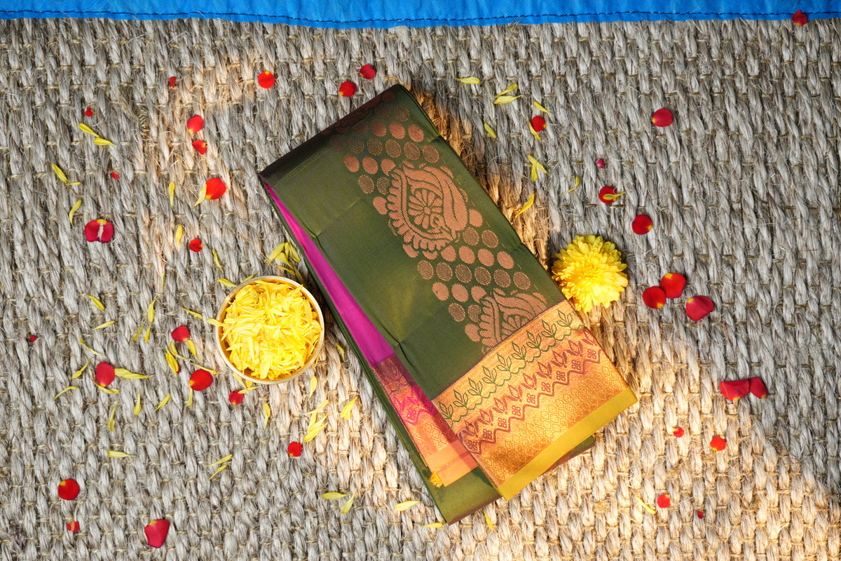Elampillai Soft silk self butta Saree