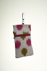Handmade Kalamkari Mobile Pouch with Clip 3