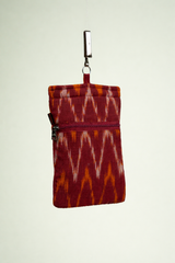 Handmade Kalamkari Mobile Pouch with Clip 8