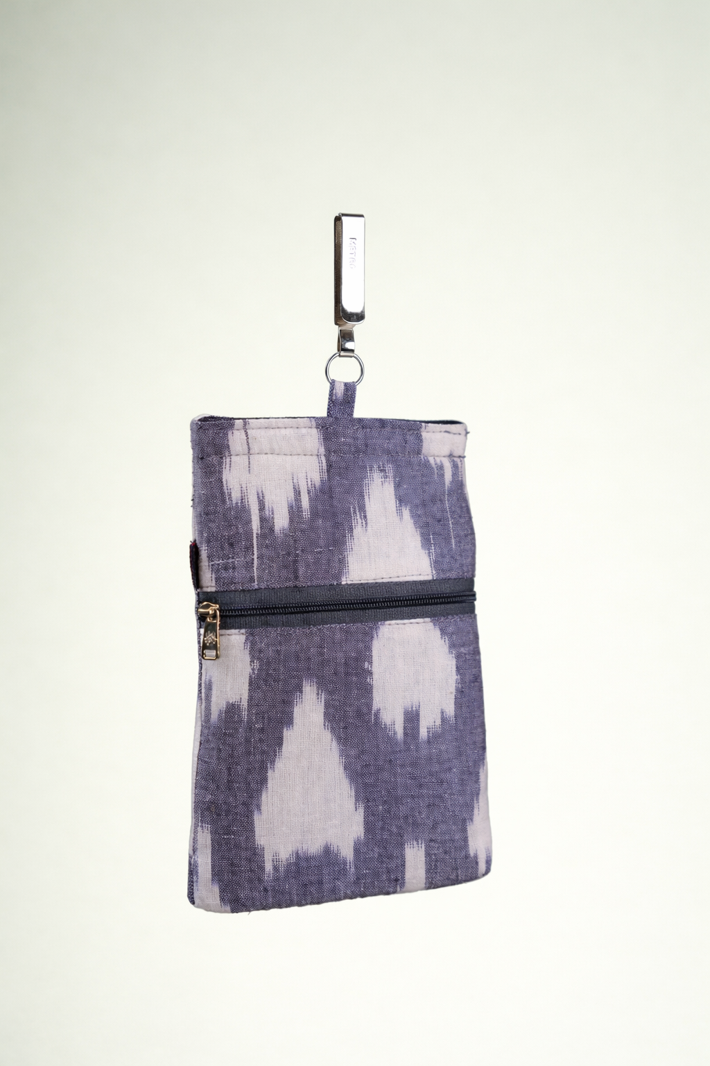 Handmade Kalamkari Mobile Pouch with Clip