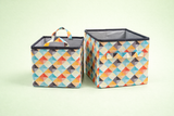 Printed Fabric Cupboard Storage Organizer Bins | Wardrobe Storage Boxes 10