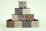 Printed Fabric Cupboard Storage Organizer Bins | Wardrobe Storage Boxes 9
