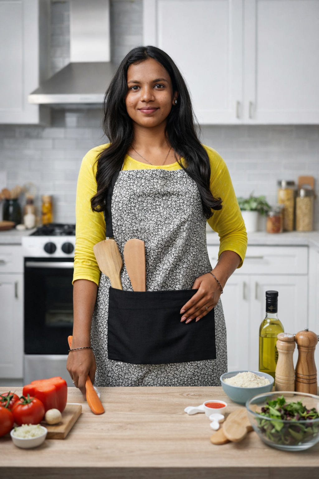 Premium Kitchen Apron with Front Pocket - Durable Cooking Apron